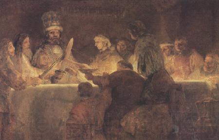 REMBRANDT Harmenszoon van Rijn The oath of the Batavians under Claudius civilis (mk33) Germany oil painting art